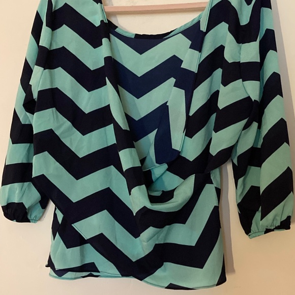Chevron stripe top sz L VINTAGE - Picture 2 of 6